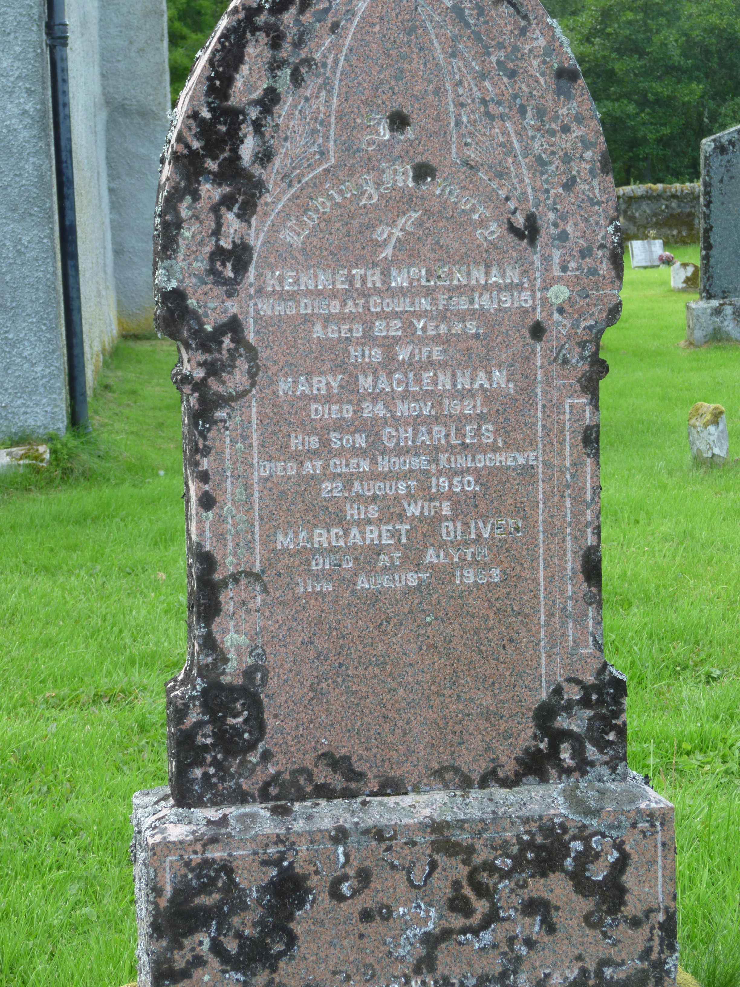 Photo of headstones/Kenneth McLennan d1912 & fam hdstn Contin